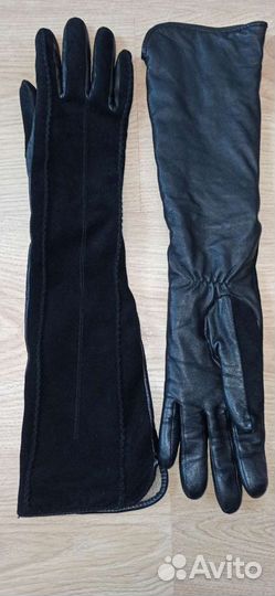 Перчатки кожаные удлиненные
