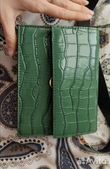 Сумка на плечо маленькая зеленая