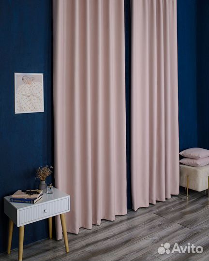 Шторы блэкаут амадео светло-розовый новые пошив
