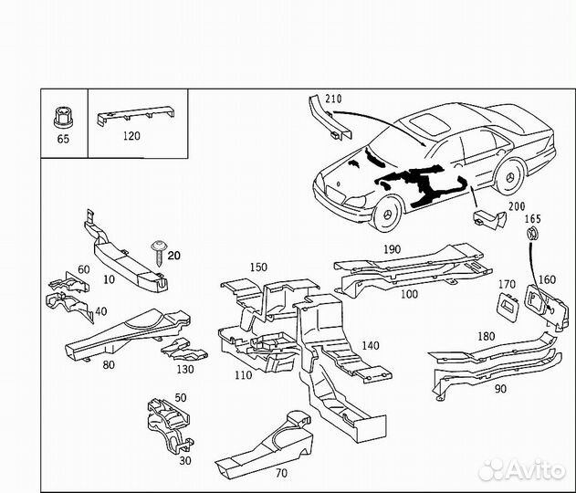 Крышка тунеля Электропроводки Mercedes Benz S-cla