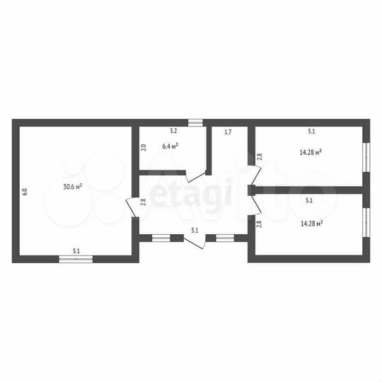 Дом 92,3 м² на участке 7,4 сот.