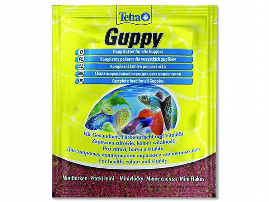 Tetra Guppy 12гр Корм в хлопьях для гуппи и других