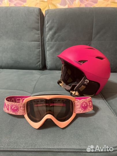 Комплект: горнолыжный шлем и очки