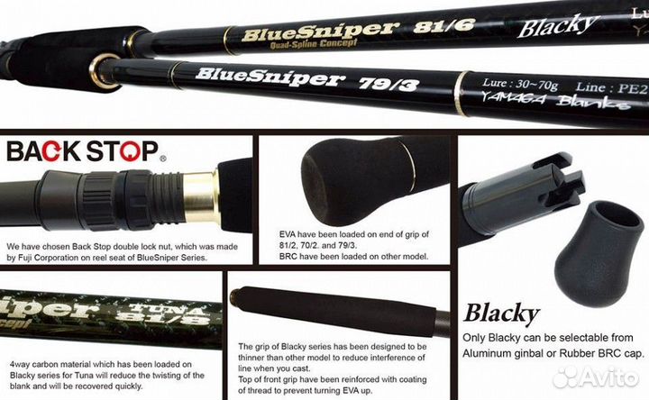 Yamaga blanks Blue Sniper 81/8 Blacky