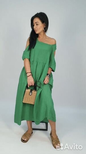 Итальянское льняное платье