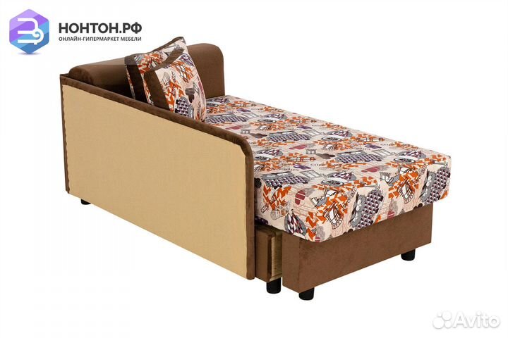 Тахта Вена малая коричневая / принт совы