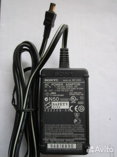 Зарядное устройство sony AC-LS5