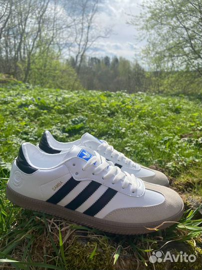 Кроссовки Adidas Samba Адидас Самба мужские белые