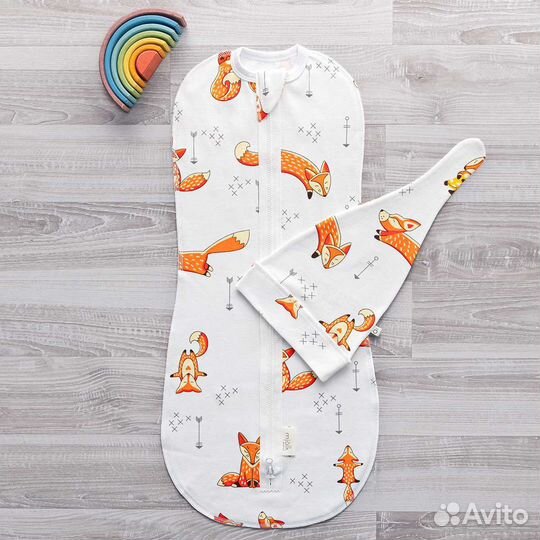 Новый комплект пеленальный кокон+шапочка