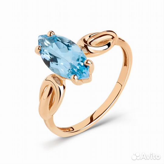 Золотое кольцо из красного золота 585 пробы, встав