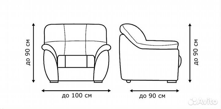 Чехол на диван трехместный и два кресла, Индиго