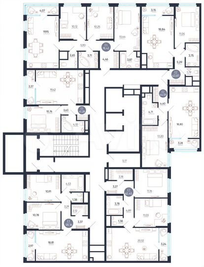 2-к. квартира, 58,2 м², 14/25 эт.
