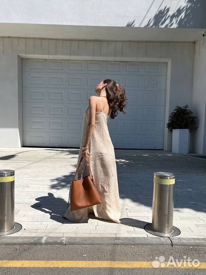 Платье комбинация лен