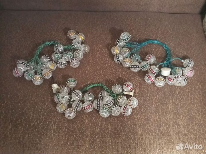 Ёлочная гирлянда СССР снегурочка, шары