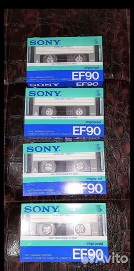 Аудиокассеты запечатанные sony EF 90 Япония