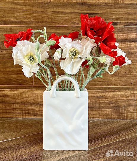 Букет маков из холодного фарфора (ручная работа)