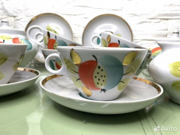 Чайный сервиз «Яблоки» Дулево СССР