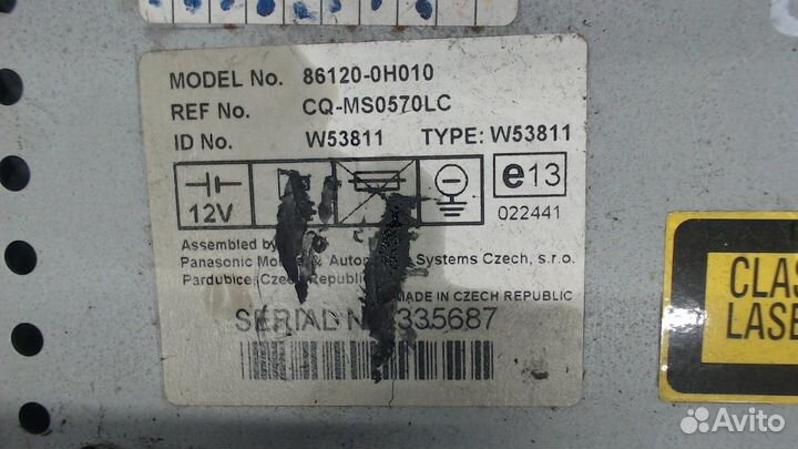 Магнитола Peugeot 107, 2006