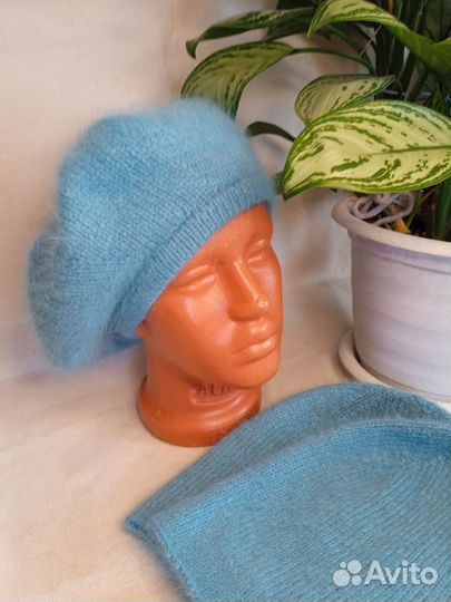 Берет,шапка бини, чепчик с ушками