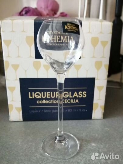 Bohemia рюмки. набор 6 шт