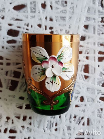 Графин+стопки bohemia Чехия (изумрудное стекло