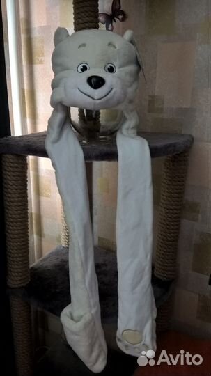 Шапка-варежки Белый медведь Сочи 2014