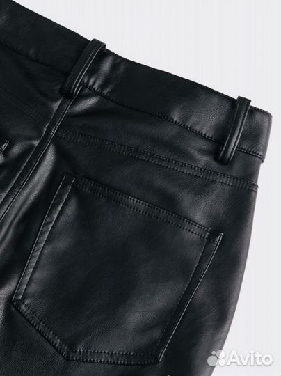 Брюки hm из эко кожи plus size