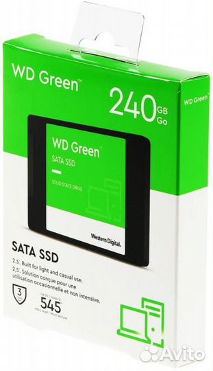 SSD жесткий диск WD Green WDS240G3G0A 240гб, 2.5