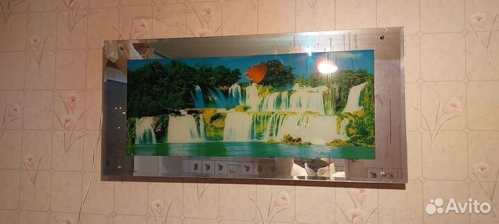 Светящаяся картина из 90х, ночник, водопад