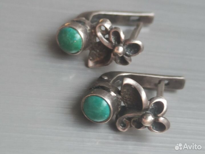 Серебряные серьги 925 СССР