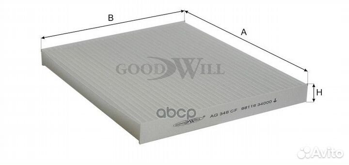 Фильтр салона ssangyong actyon 10- AG 346 CF Go