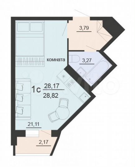 Квартира-студия, 28,8 м², 14/20 эт.