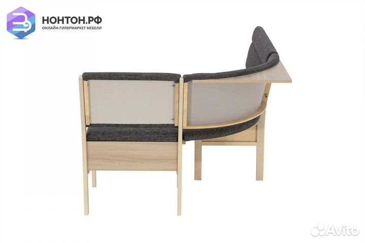 Кухонный угловой диван Этюд облегченный 2-1 серый