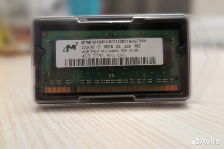 Память Micron sodimm DDR2 PC2-6400S 800MHz 200pin