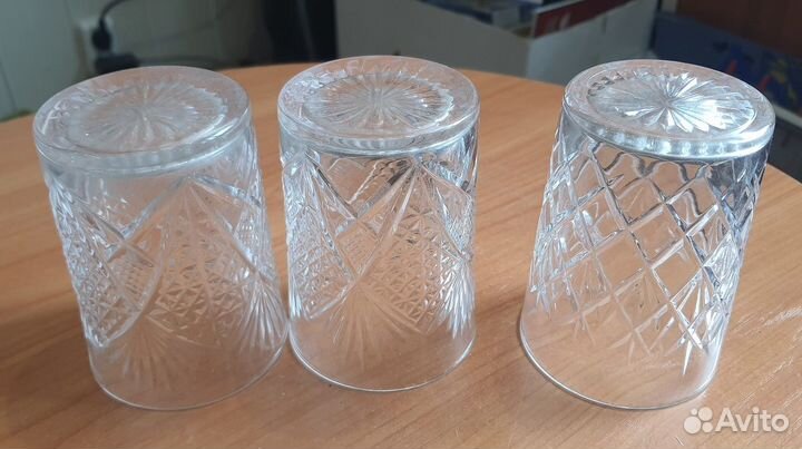 Хрустальные стаканы СССР 3шт