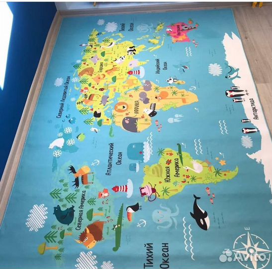 Детский безворсовый ковер из микрофибры