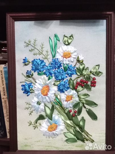 Картина вышивка лентами