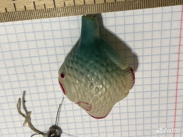 Новогодняя елочная игрушка рыба времен СССР