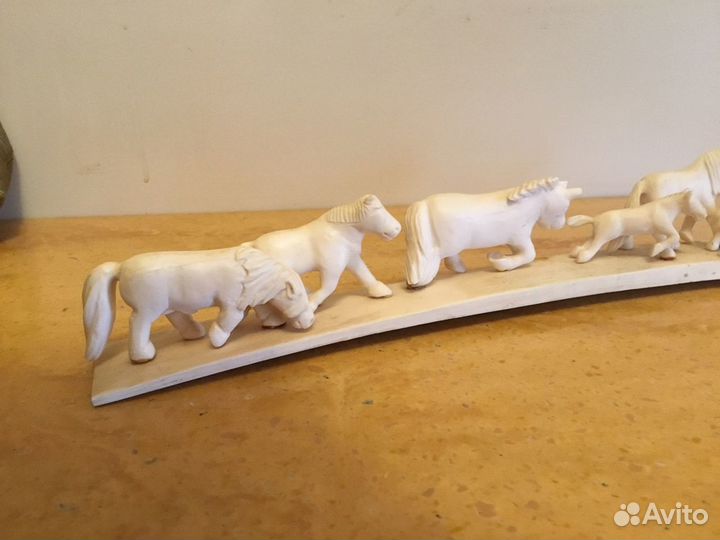 Статуэтка « Табун Лошадей» Кость Мамонт СССР