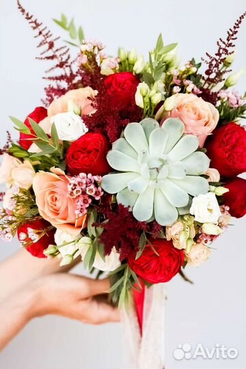 Свадебный букет RED caramel