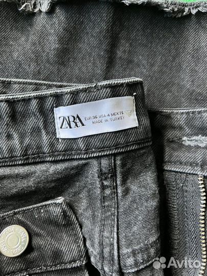 Джинсы zara черные 36