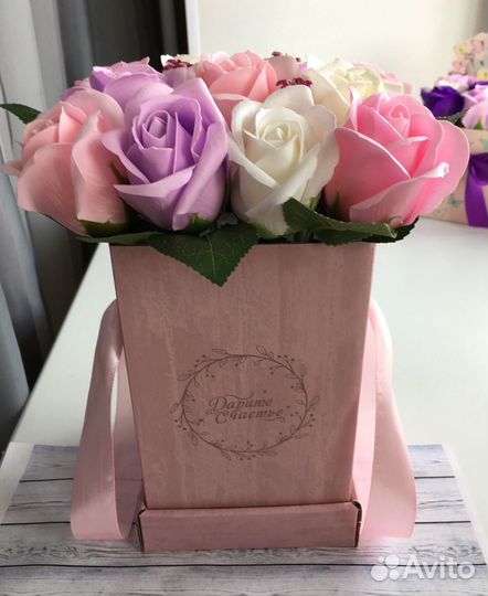 Букет роз из мыла «нежный»