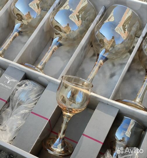 Набор новый бокалов и рюмок Promsiz Янтарь, 12 шт