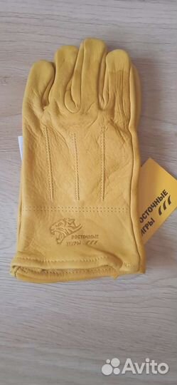 Перчатки восточные тигры кожные