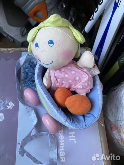 Мягконабивная кукла с коляской haba