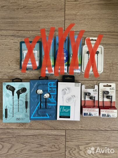 Наушники проводные Samsung, Philips, Gal новые
