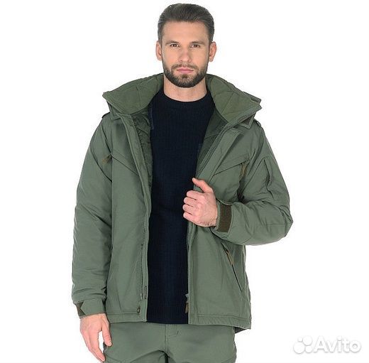Куртка зимняя тактическая Олива теплая на флисе