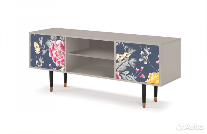 Тв-тумба T2 - Сатин - Dark Flower Bed