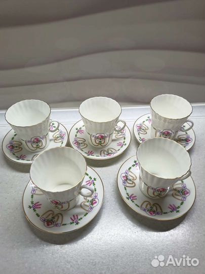 Чайная пара лфз костяной фарфор СССР