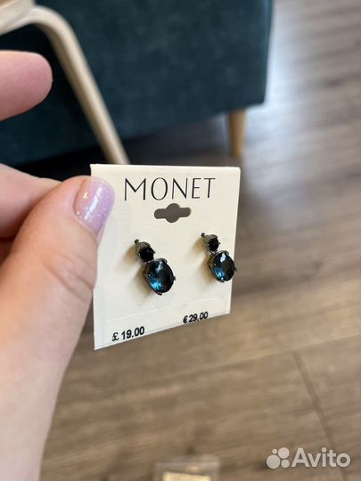 Monet, винтаж, сини- чёрный камень